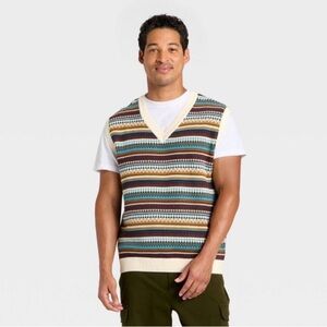 Goodfellow & Co Men's Multicolor Striped Sweater Vest XL